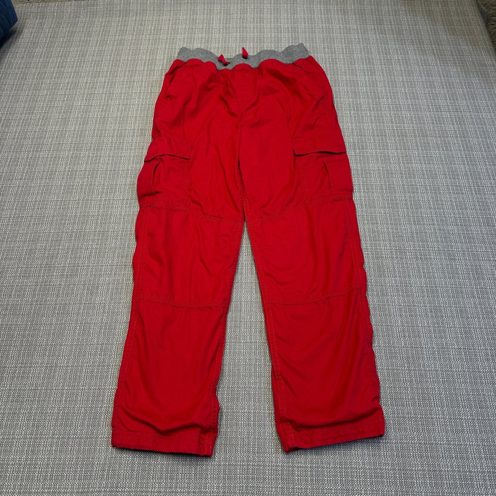 Hanna Andersson Kids Red‎ Cotton Lined Cargo Pants US 10 Drawstring